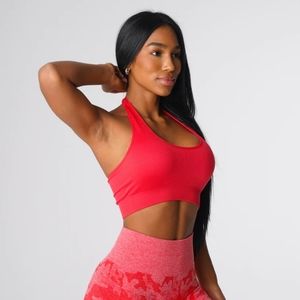 NVGTN candy apple limitless ribbed halter bra M